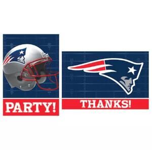 NFL NEW ENGLAND PATRIOTS INVITATIONS AND THANK YOU NOTES (8ct ea.) ~ Supplies